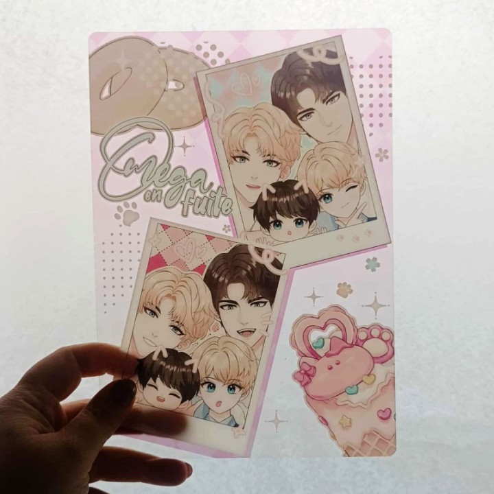 Cartes PVC 21×15 – Illustrations coffret Oméga en fuite